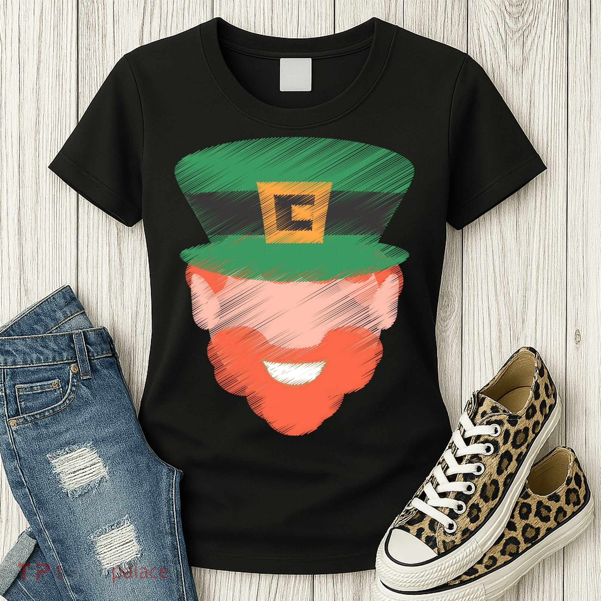 St Patrick Leprechaun Head Women's T-Shirt