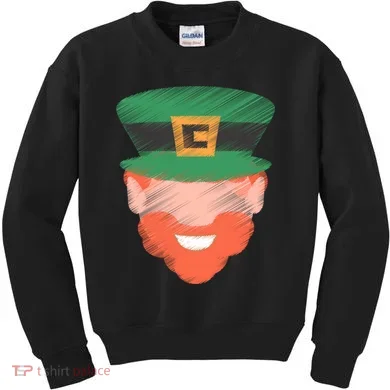St Patrick Leprechaun Head Kids Sweatshirt