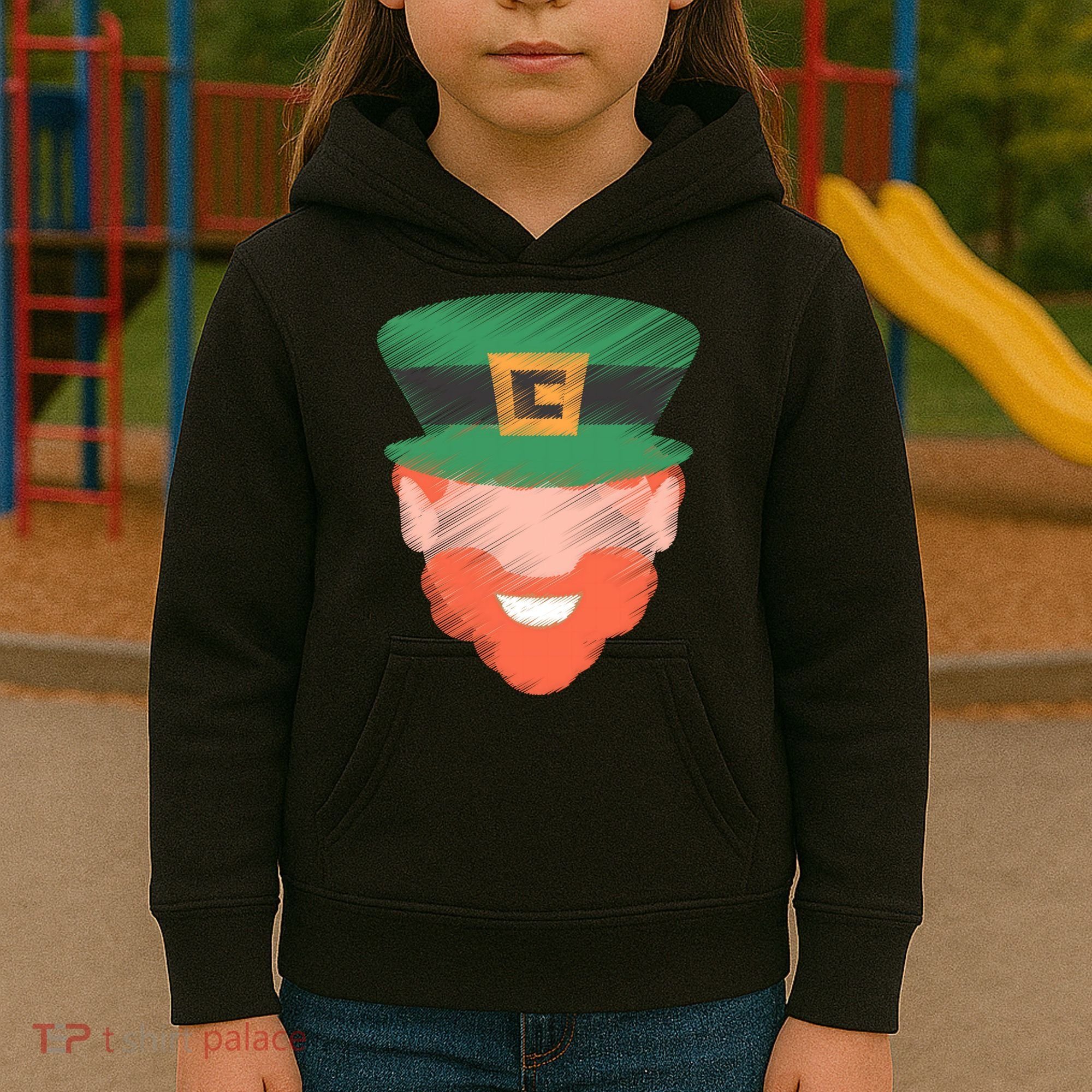 St Patrick Leprechaun Head Kids Hoodie