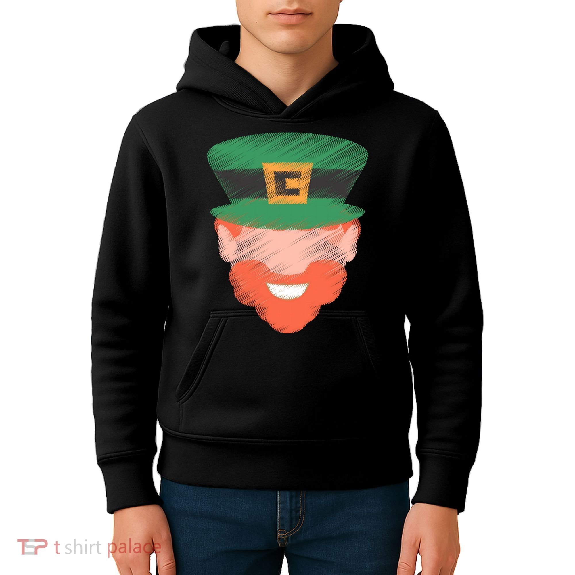 St Patrick Leprechaun Head Kids Hoodie