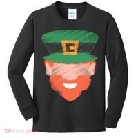 St Patrick Leprechaun Head Kids Long Sleeve Shirt thumb 0