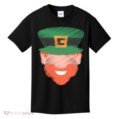 St Patrick Leprechaun Head Kids T-Shirt