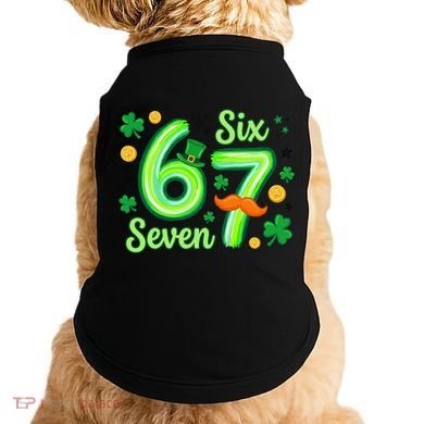 St Patrick's Lucky 67 Six Seven 6-7 Meme Doggie Tank