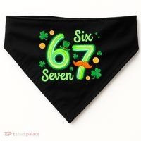 St Patrick's Lucky 67 Six Seven 6-7 Meme USA-Made Doggie Bandana thumb 0