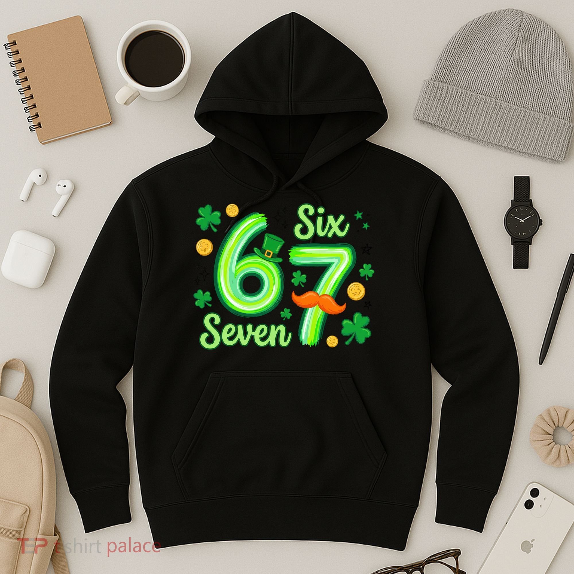 St Patrick's Lucky 67 Six Seven 6-7 Meme Hoodie