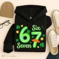 St Patrick's Lucky 67 Six Seven 6-7 Meme Hoodie thumb 4