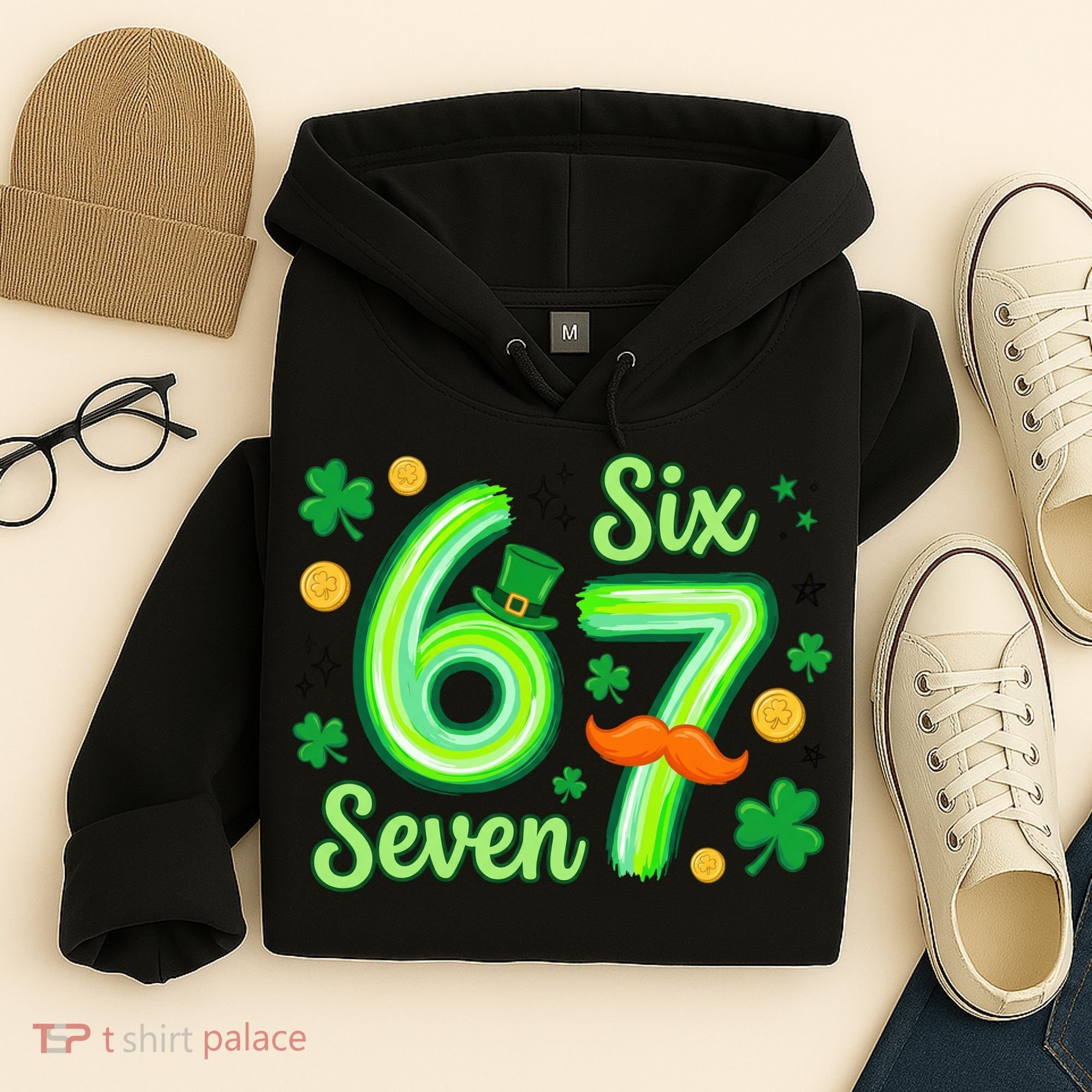 St Patrick's Lucky 67 Six Seven 6-7 Meme Hoodie