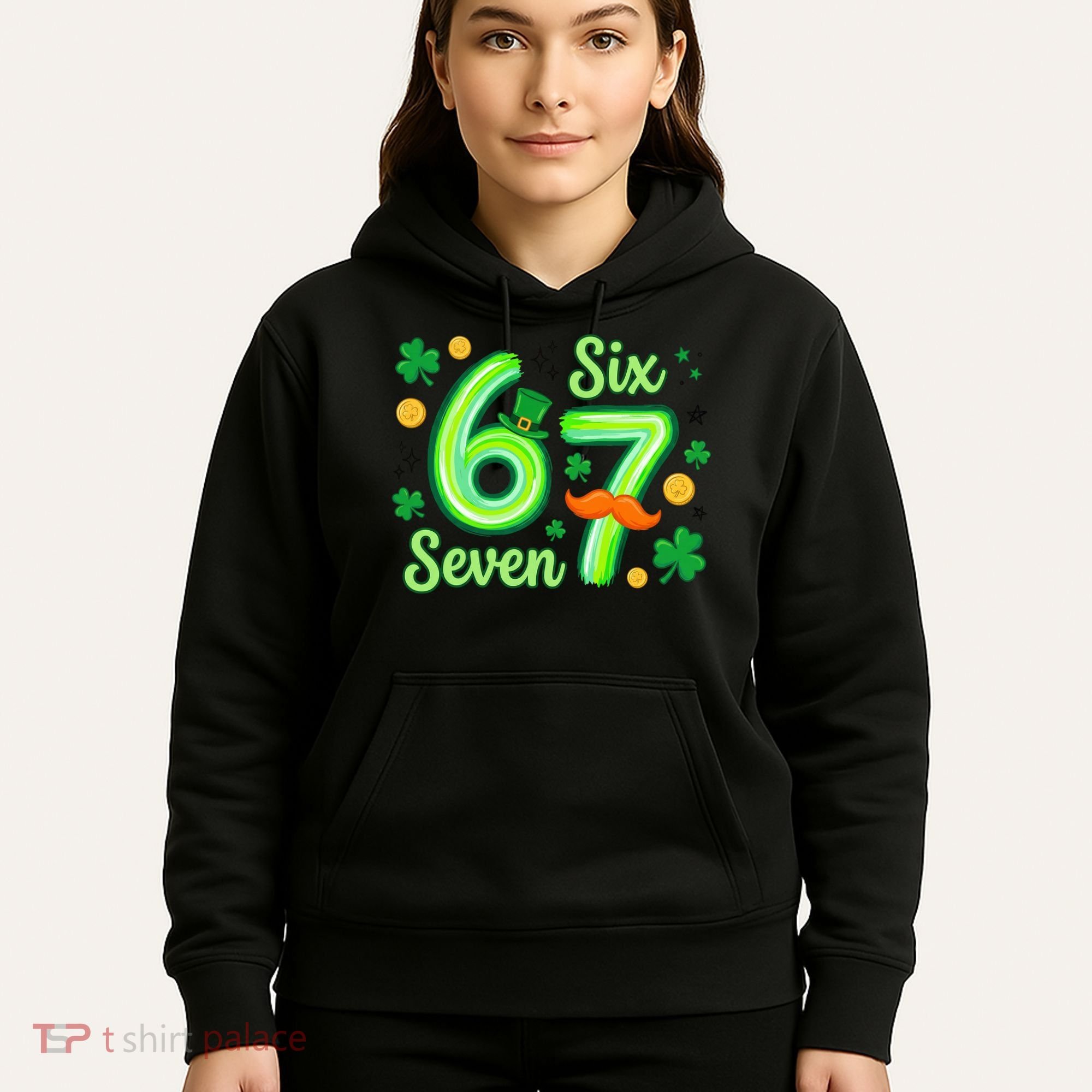 St Patrick's Lucky 67 Six Seven 6-7 Meme Hoodie