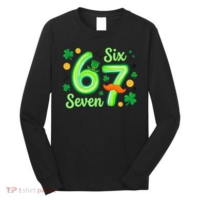 St Patrick's Lucky 67 Six Seven 6-7 Meme Long Sleeve Shirt