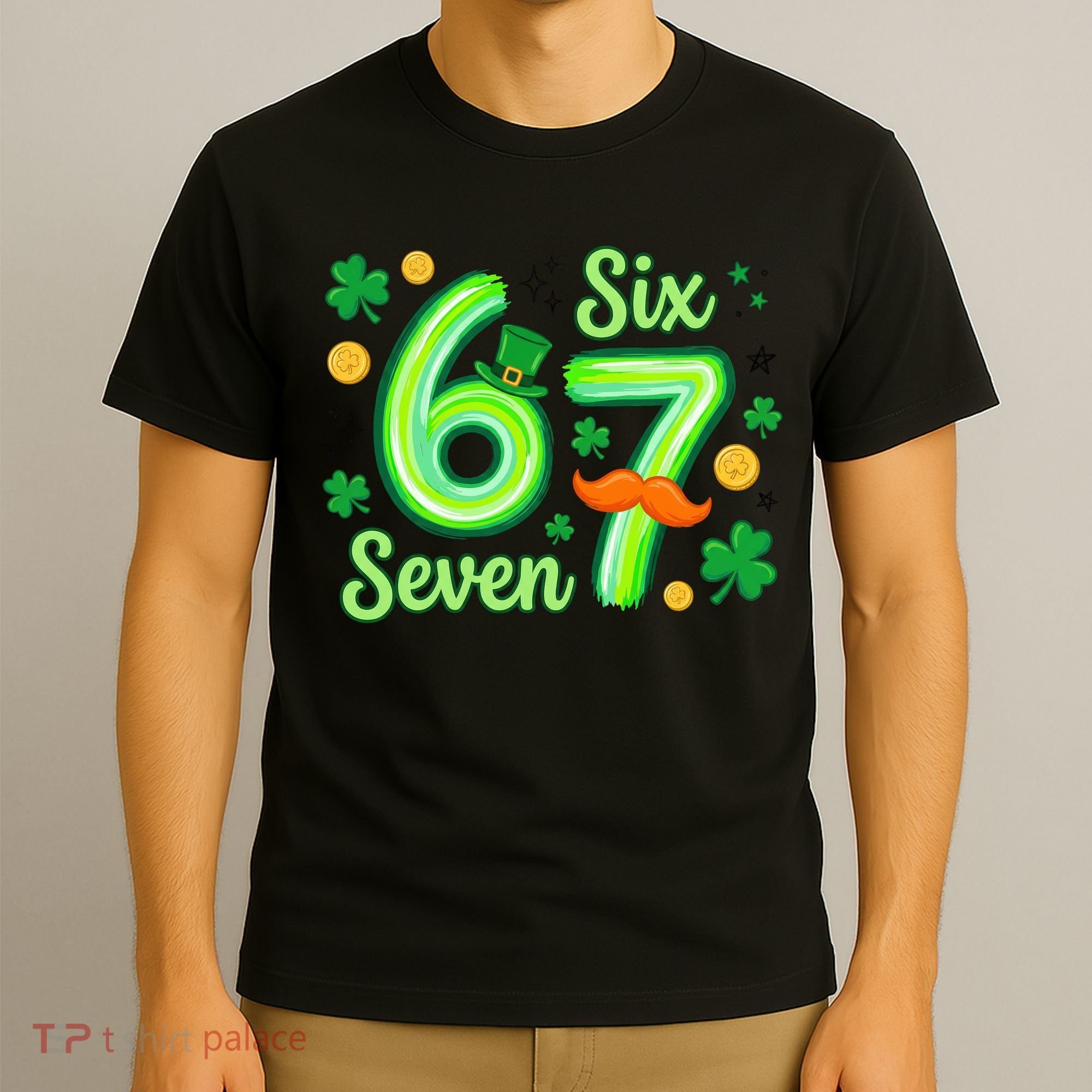 St Patrick's Lucky 67 Six Seven 6-7 Meme T-Shirt