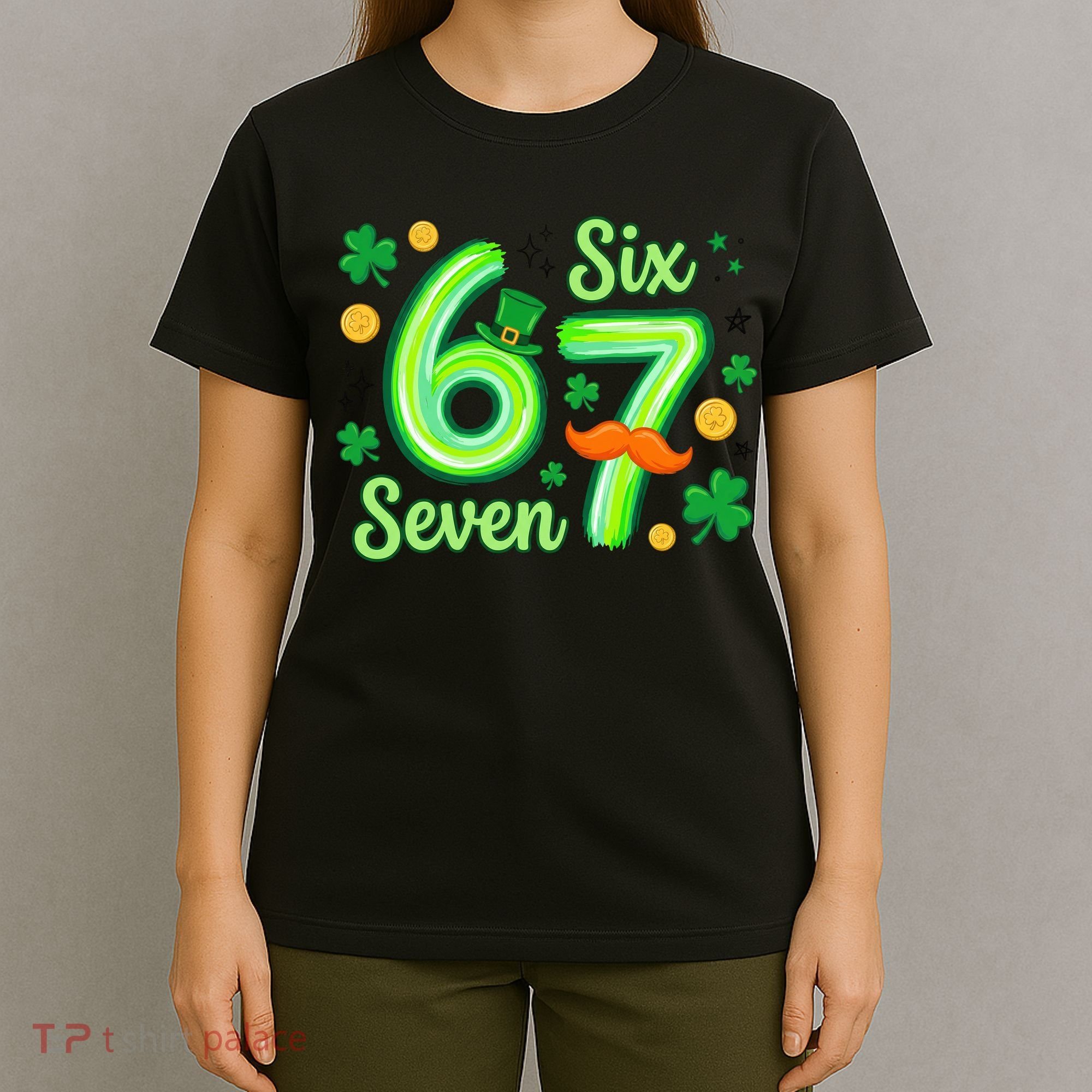 St Patrick's Lucky 67 Six Seven 6-7 Meme T-Shirt