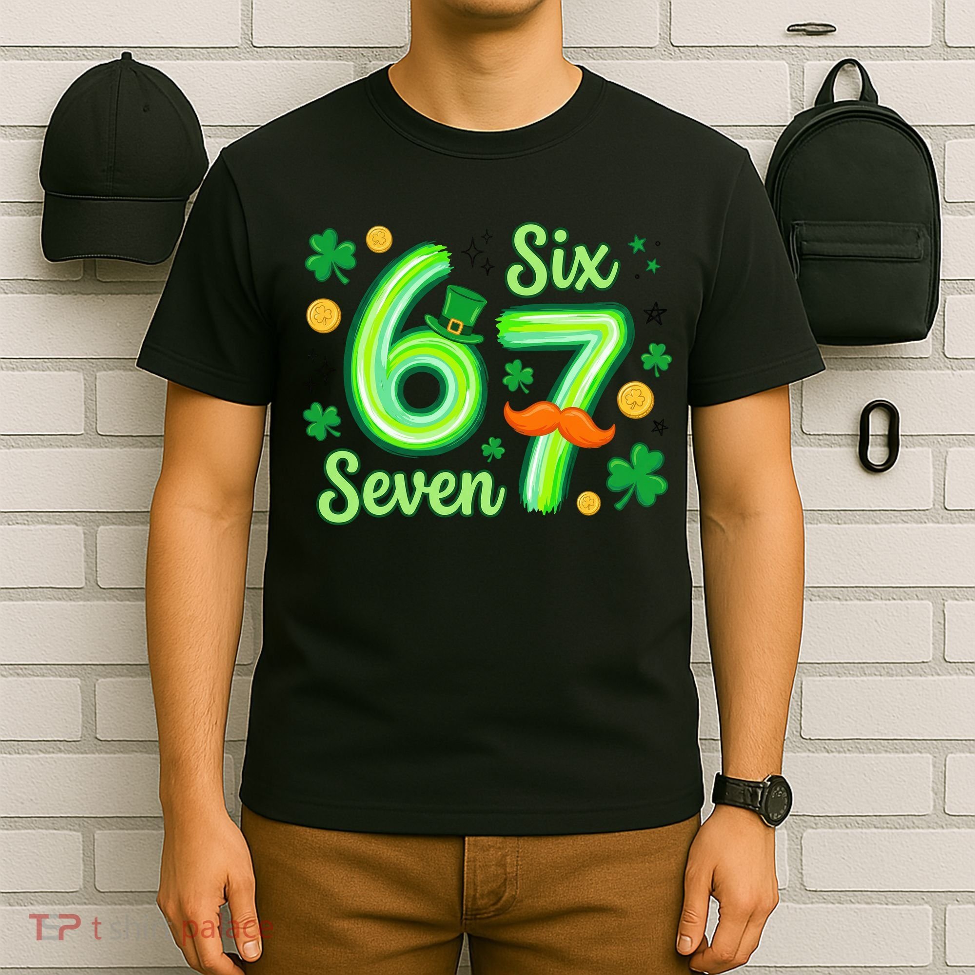 St Patrick's Lucky 67 Six Seven 6-7 Meme T-Shirt