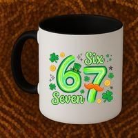 St Patrick's Lucky 67 Six Seven 6-7 Meme Coffee Mug thumb 2