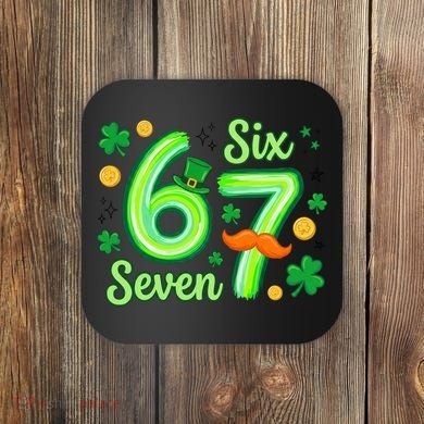 St Patrick's Lucky 67 Six Seven 6-7 Meme Coaster