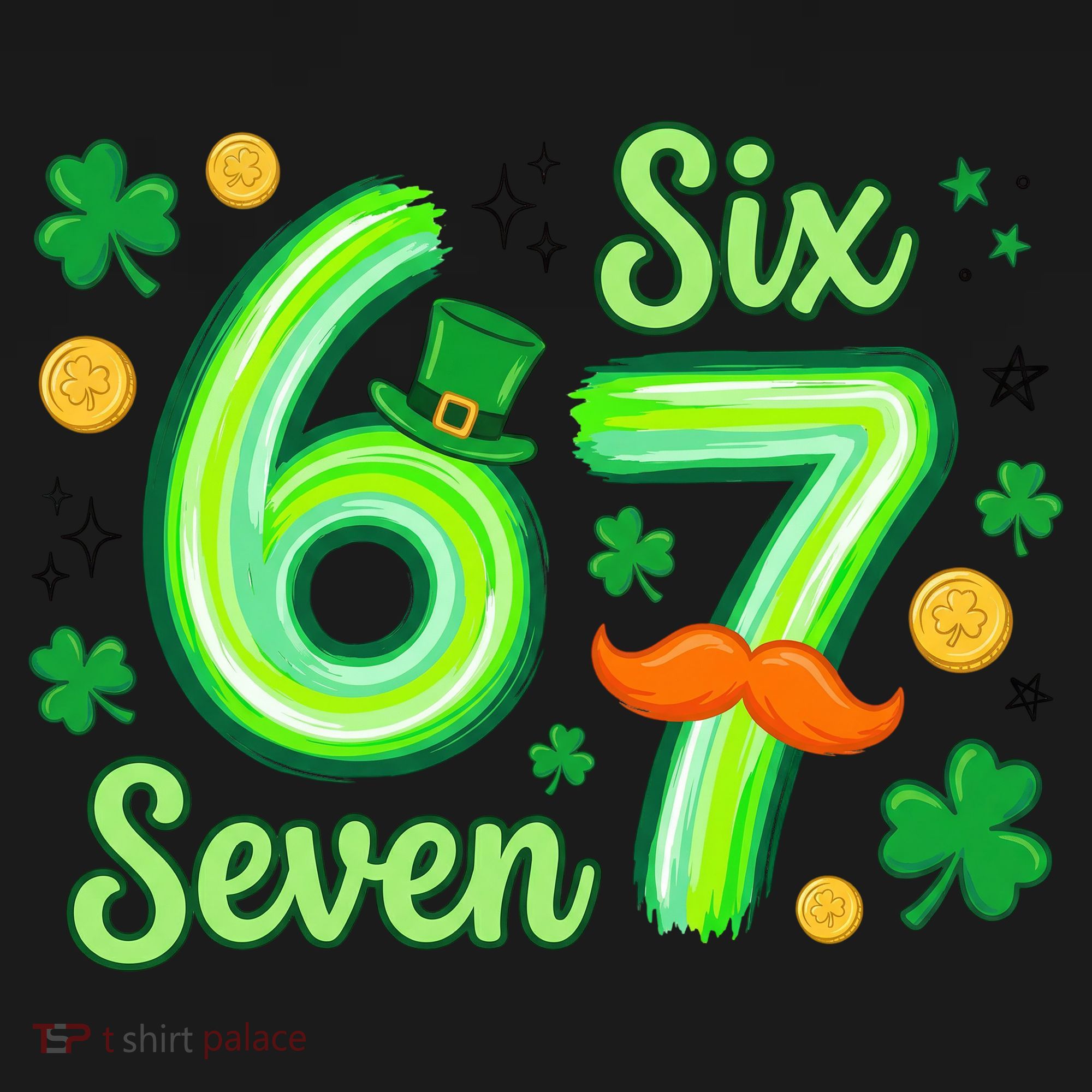 St Patrick's Lucky 67 Six Seven 6-7 Meme Pajama Set