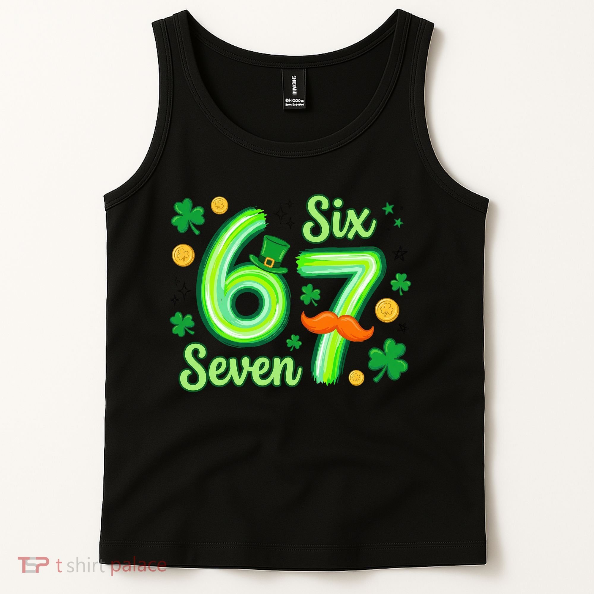 St Patrick's Lucky 67 Six Seven 6-7 Meme Tank Top