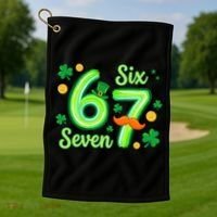 St Patrick's Lucky 67 Six Seven 6-7 Meme Golf Towel thumb 1