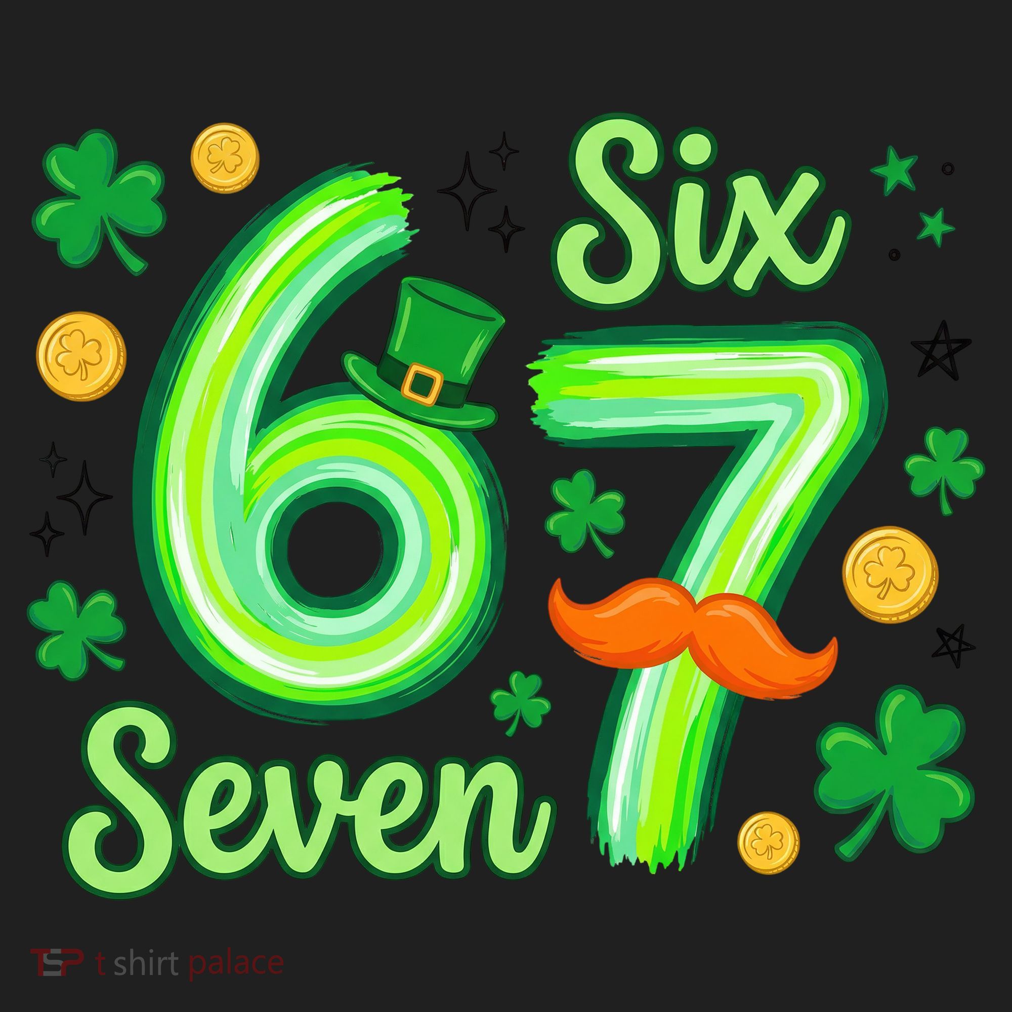 St Patrick's Lucky 67 Six Seven 6-7 Meme Golf Towel
