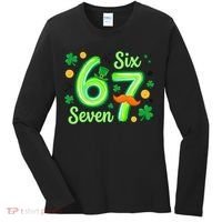 St Patrick's Lucky 67 Six Seven 6-7 Meme Women's Long Sleeve Shirt thumb 0