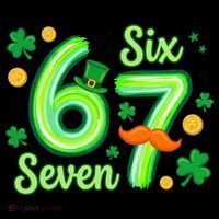 St Patrick's Lucky 67 Six Seven 6-7 Meme Women's Long Sleeve Shirt thumb 2