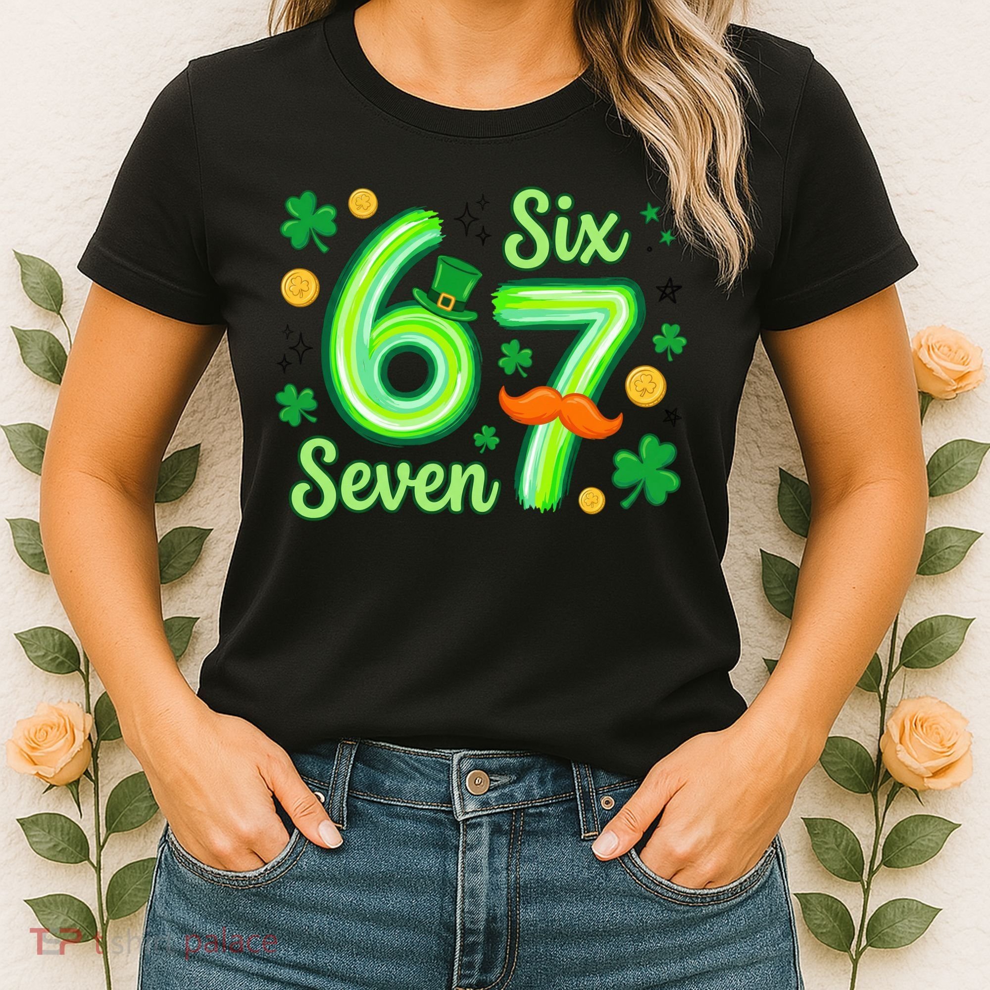 St Patrick's Lucky 67 Six Seven 6-7 Meme Women's T-Shirt