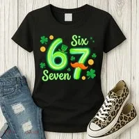 St Patrick's Lucky 67 Six Seven 6-7 Meme Women's T-Shirt thumb 3