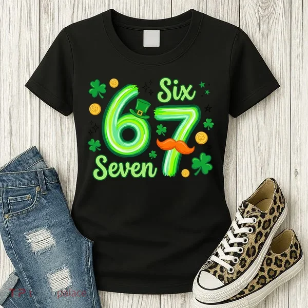 St Patrick's Lucky 67 Six Seven 6-7 Meme Women's T-Shirt