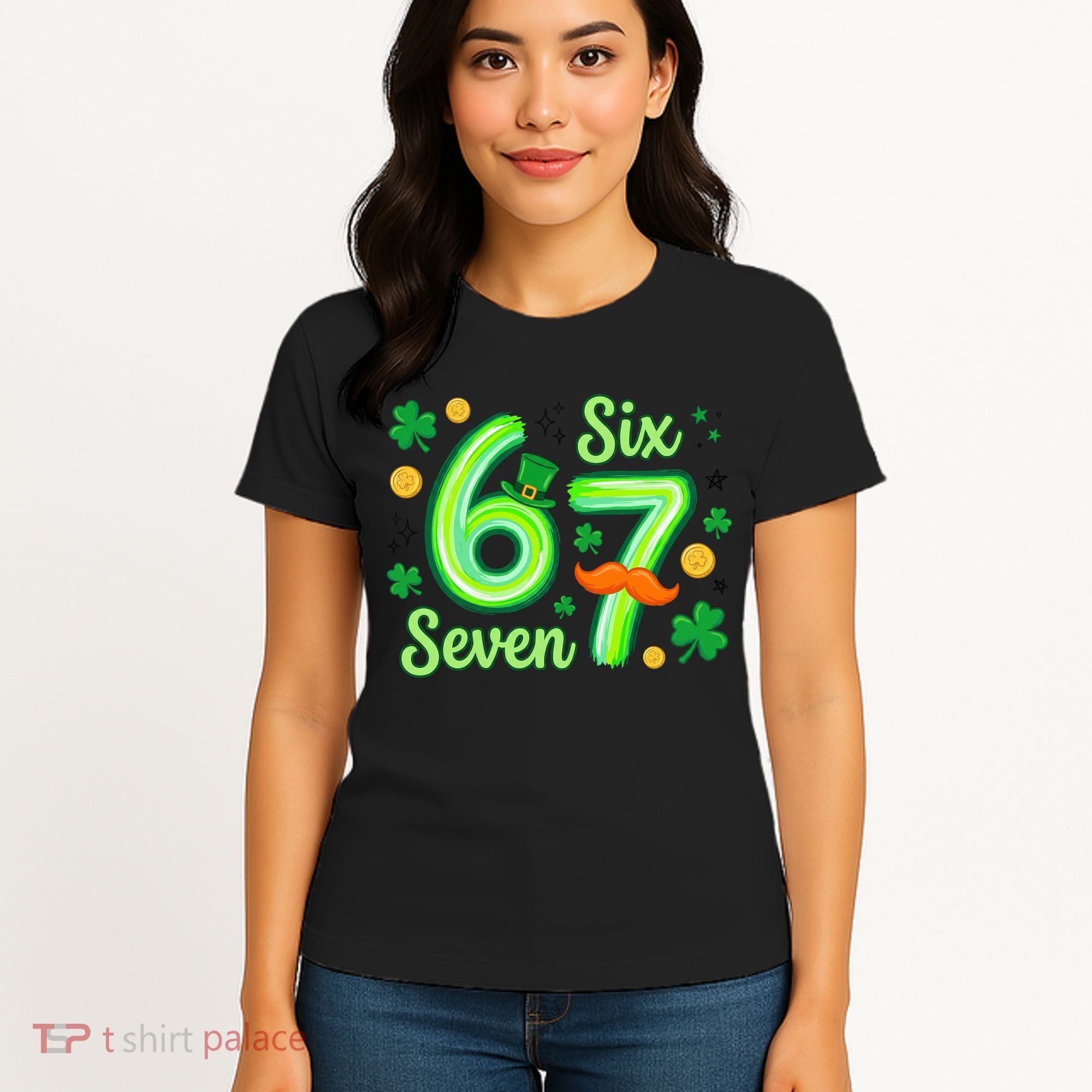 St Patrick's Lucky 67 Six Seven 6-7 Meme Women's T-Shirt