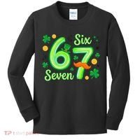 St Patrick's Lucky 67 Six Seven 6-7 Meme Kids Long Sleeve Shirt thumb 0