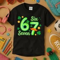 St Patrick's Lucky 67 Six Seven 6-7 Meme Kids T-Shirt thumb 3