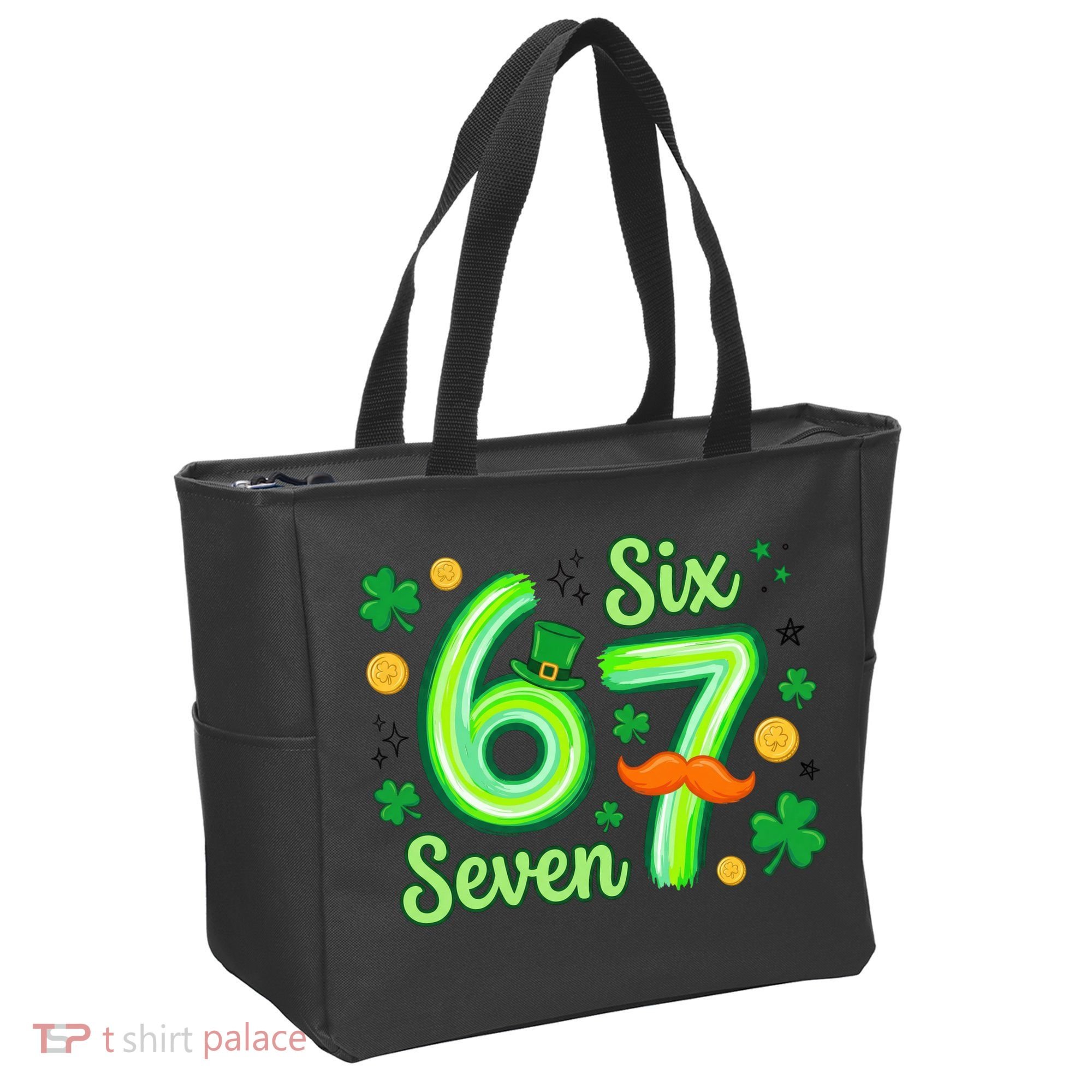 St Patrick's Lucky 67 Six Seven 6-7 Meme Tote Bag