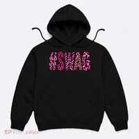 #SWAG Pink Leopard Print Cool Hoodie thumb 0