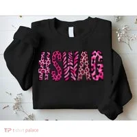 #SWAG Pink Leopard Print Cool Sweatshirt thumb 2