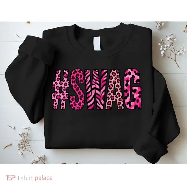 #SWAG Pink Leopard Print Cool Sweatshirt