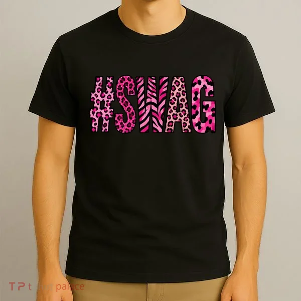 #SWAG Pink Leopard Print Cool T-Shirt