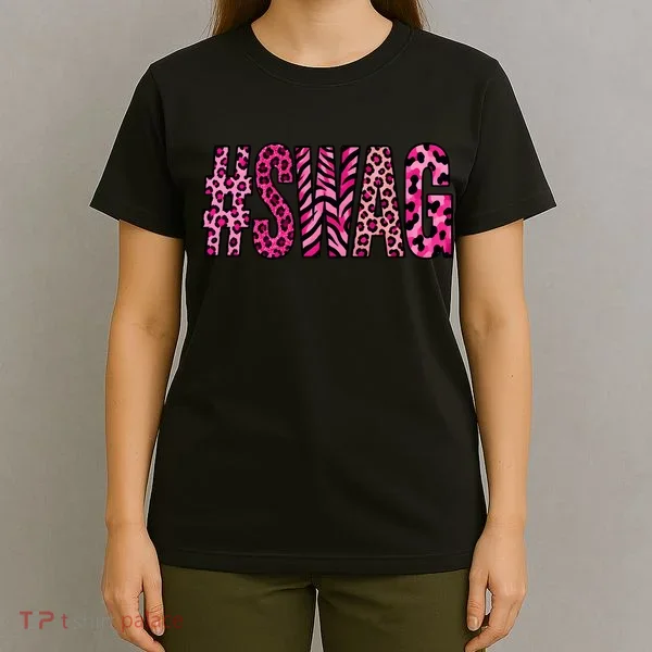 #SWAG Pink Leopard Print Cool T-Shirt