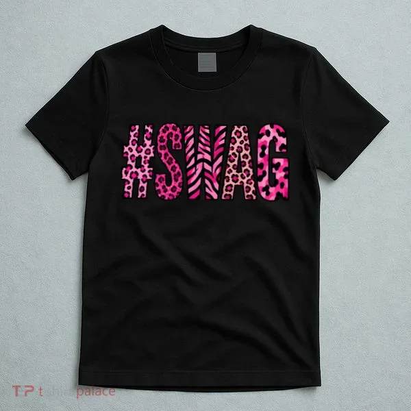 #SWAG Pink Leopard Print Cool T-Shirt