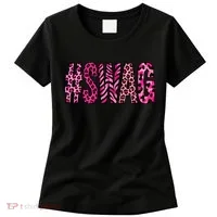 #SWAG Pink Leopard Print Cool Women's T-Shirt thumb 0