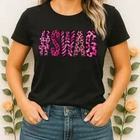 #SWAG Pink Leopard Print Cool Women's T-Shirt thumb 2