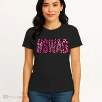 #SWAG Pink Leopard Print Cool Women's T-Shirt thumb 4