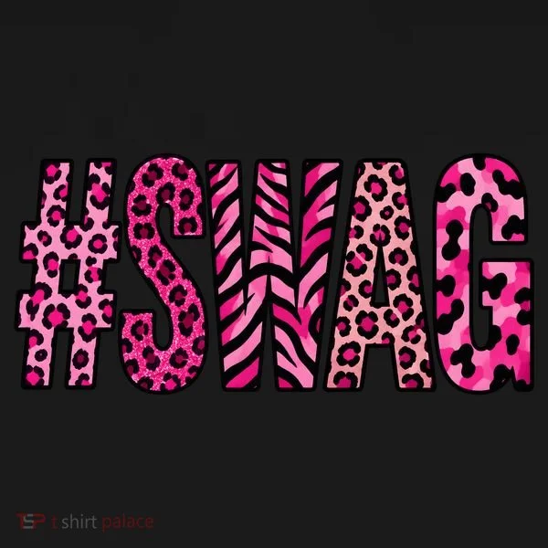 #SWAG Pink Leopard Print Cool Women's T-Shirt