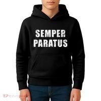 Semper Paratus Latin Phrase Meaning Always Ready Kids Hoodie thumb 4