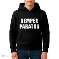 Semper Paratus Latin Phrase Meaning Always Ready Kids Hoodie thumb 4