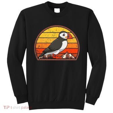 Sunset Puffin Lover Gift Vintage Retro Puffin Sweatshirt