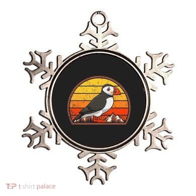 Sunset Puffin Lover Gift Vintage Retro Puffin Ornament