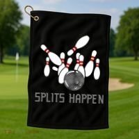 Splits Happen Bowling Golf Towel thumb 1