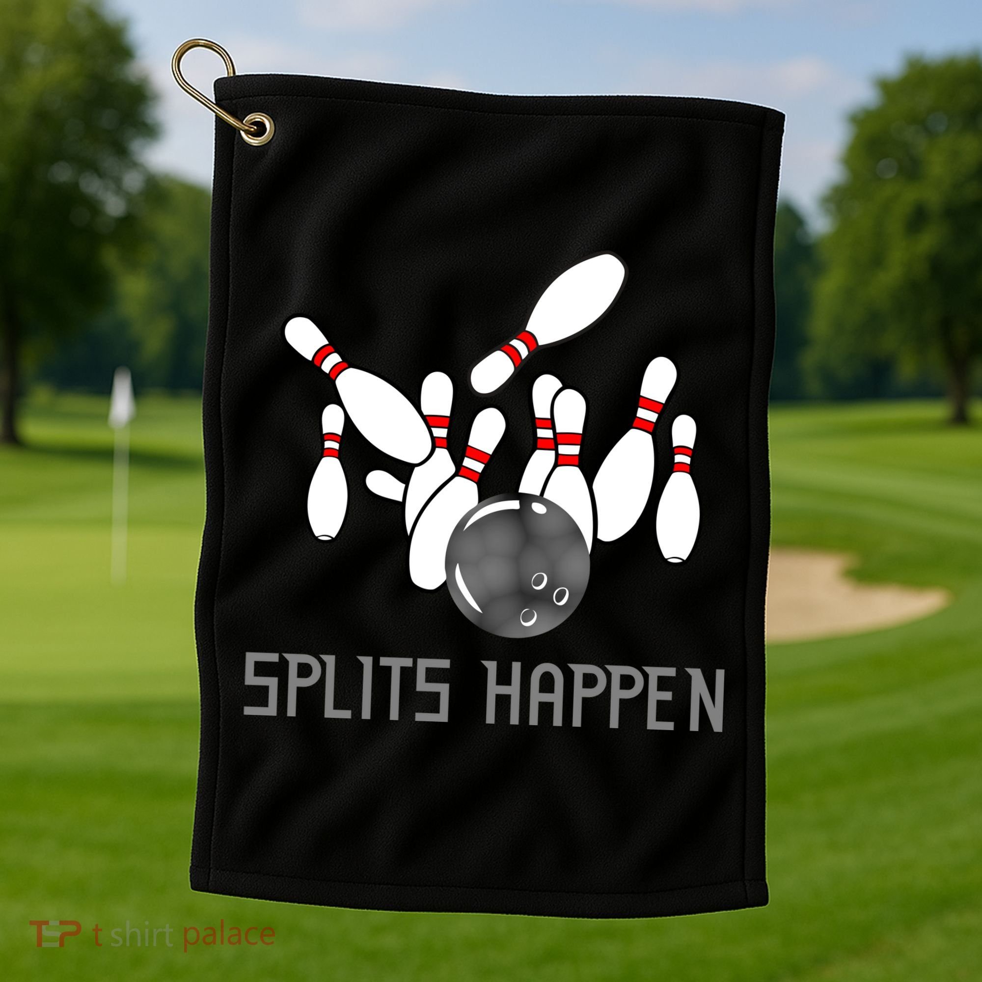 Splits Happen Bowling Golf Towel