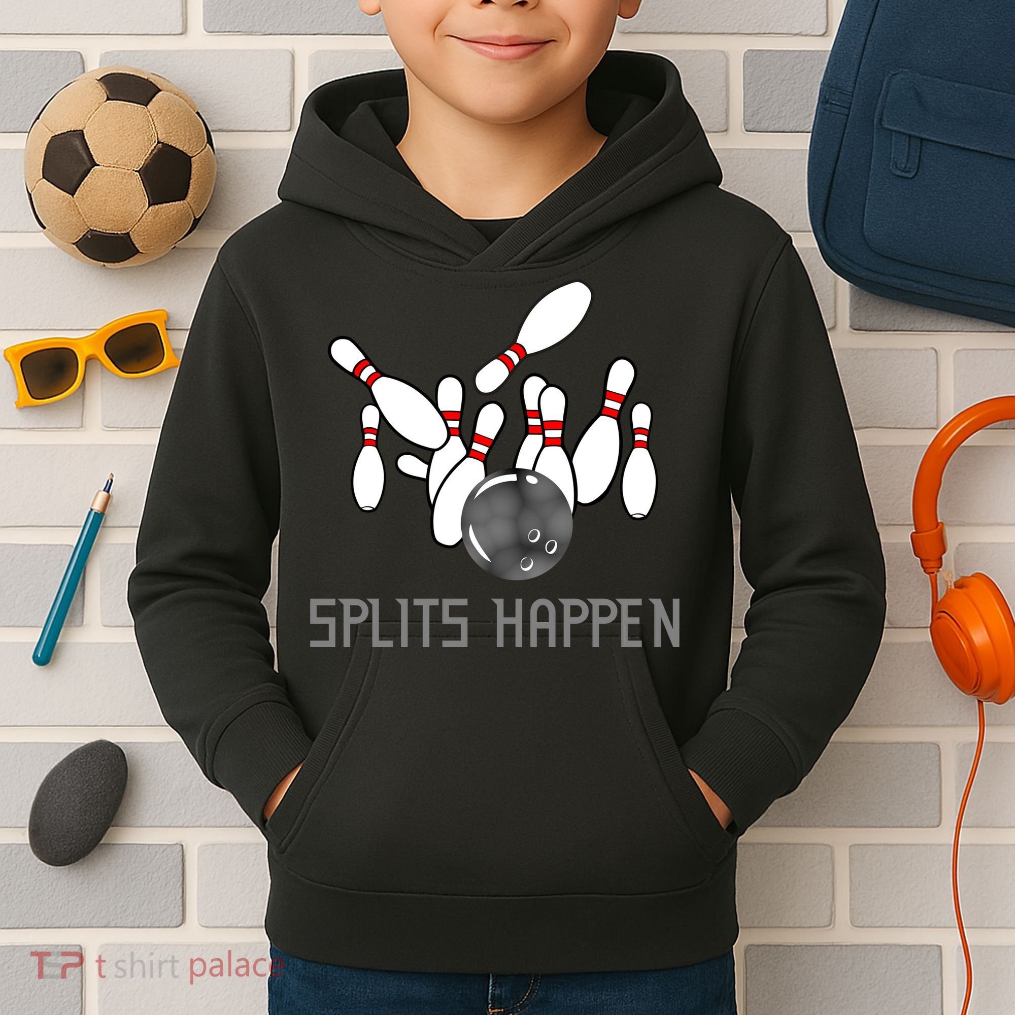 Splits Happen Bowling Kids Hoodie