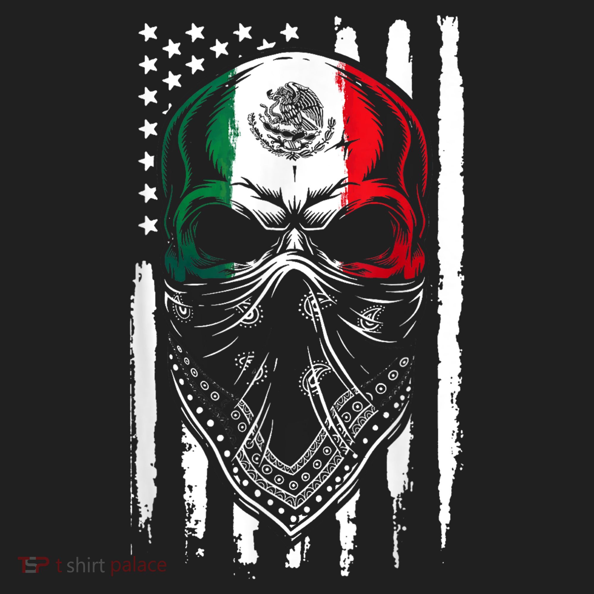 Skull Patriotic Mexican American Aztec Day of the Dead  Women's Sweatshirt