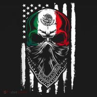 Skull Patriotic Mexican American Aztec Day of the Dead  Women's Hoodie thumb 2